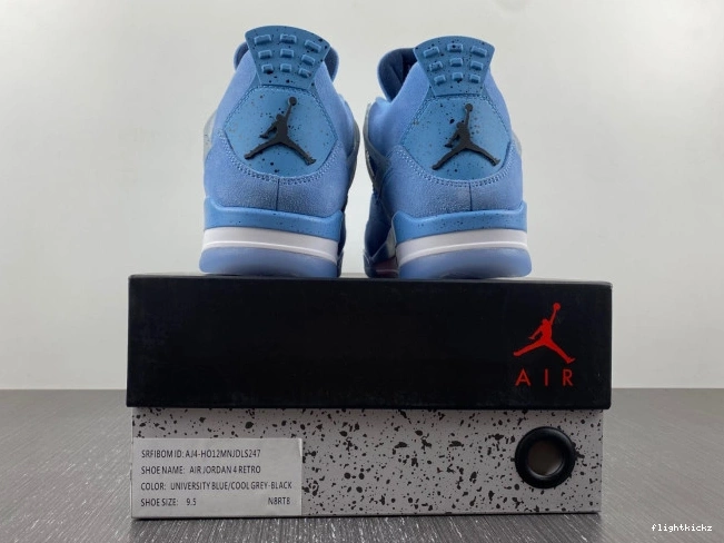 HO12MNJDLS247 Retro 4 Jordan UNC (PE) 0814